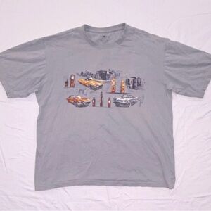 Sun River Clothing Co Gray Cotton Crew Neck Cars Graphic T-Shirt Size XXL